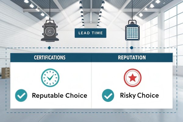 Certifications vs Reputation Comparison of certifications and reputation, showing reputable and risky choices